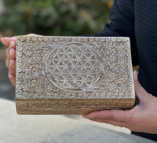 Hand Carved Keepsake Box